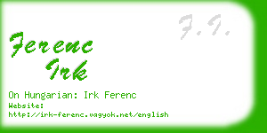 ferenc irk business card